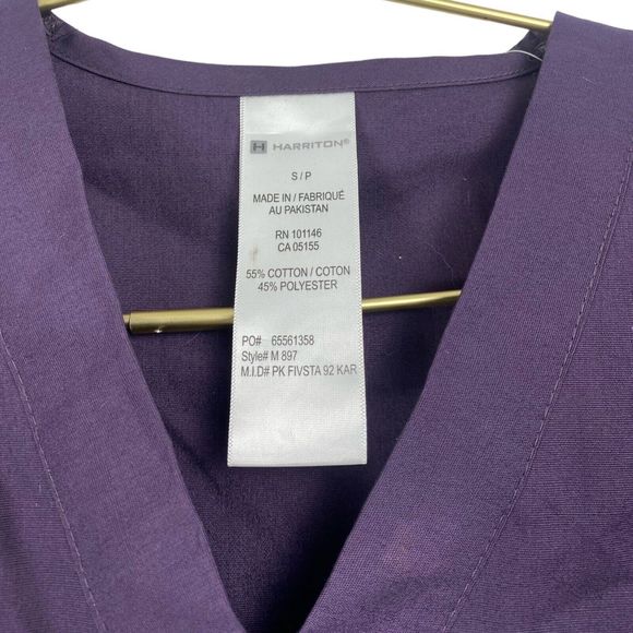 Harriton Unisex Scrub Top Deep Purple Size S Custom Print Union Strong 0170 - Picture 5 of 7